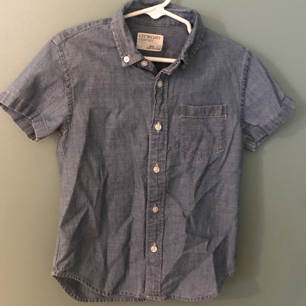 Chambray Short Sleeve Boys Button Up